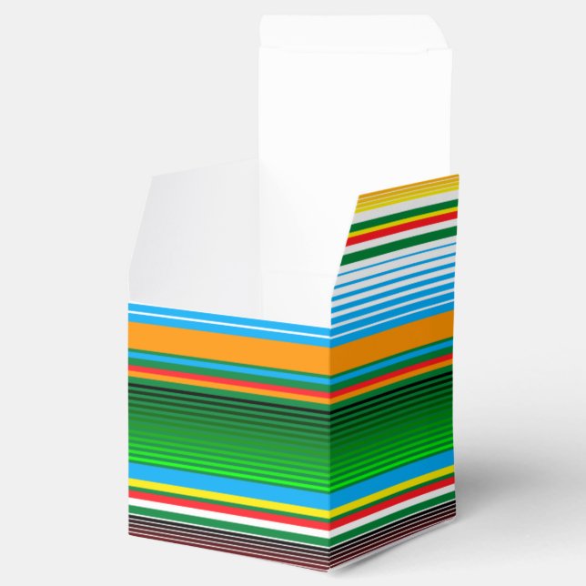 Mexican Serape Horizontal Lines Colourful Pattern Favour Box (Opened)