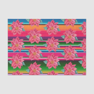 Mexican Serape Poinsettia Mexico Christmas   Tissue Paper