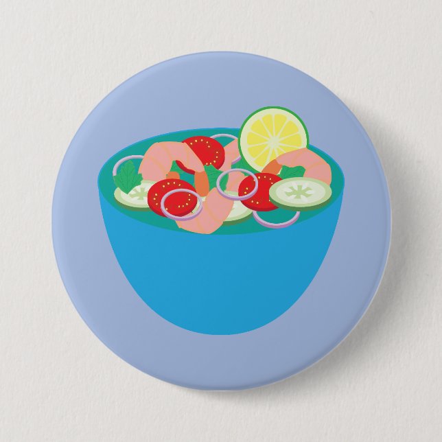 Mexican Shrimp Ceviche 7.5 Cm Round Badge (Front)