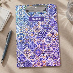 Mexican Sicilian Mediterranean purple blue tiles Clipboard