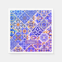 Mexican Sicilian Mediterranean purple blue tiles