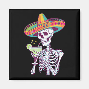 Mexican Skeleton Cinco De Mayo Margarita Fiesta Magnet