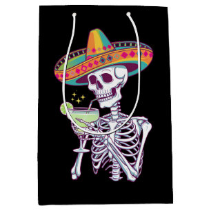 Mexican Skeleton Cinco De Mayo Margarita Fiesta Medium Gift Bag