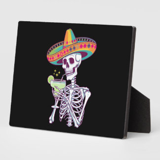 Mexican Skeleton Cinco De Mayo Margarita Fiesta Plaque