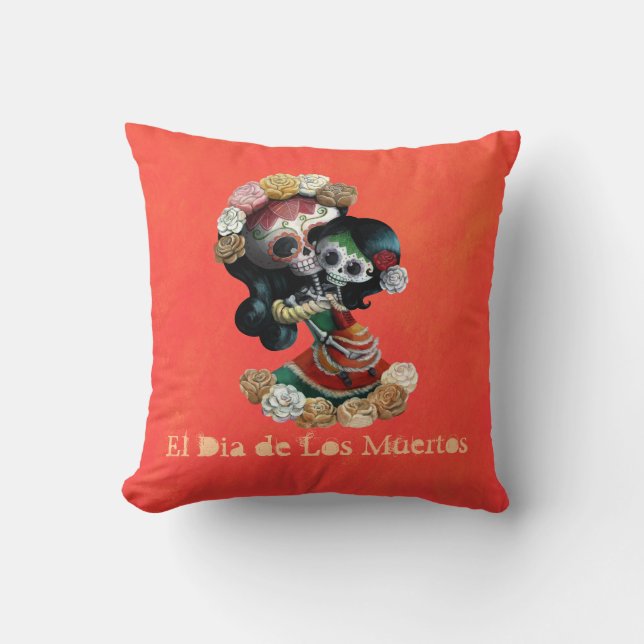 Mexican Skeleton Motherly Love Cushion (Front)