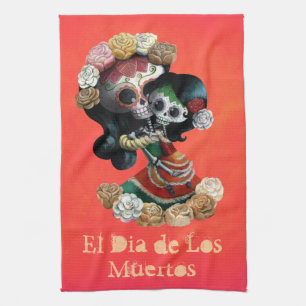 Mexican Skeleton Motherly Love Tea Towel