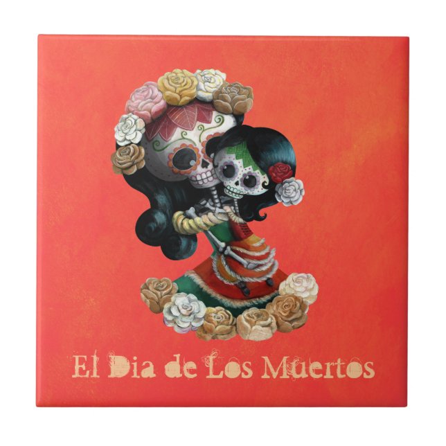 Mexican Skeleton Motherly Love Tile (Front)