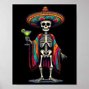 Mexican Skeleton Sombrero Cinco De Mayo Fiesta Par Poster