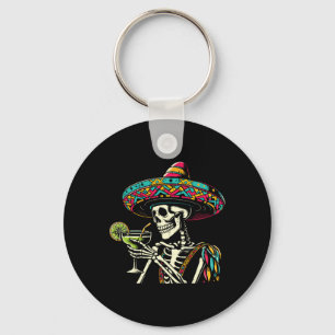 Mexican Skeleton Sombrero Cinco De Mayo Mexican Fi Key Ring