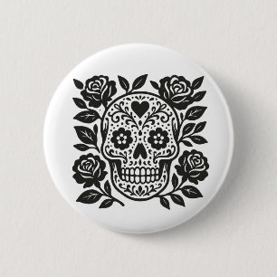 Mexican Skull 6 Cm Round Badge