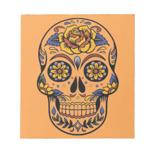 Mexican skull day of the dead notepad