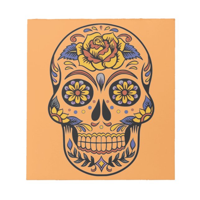 Mexican skull day of the dead notepad (Front)