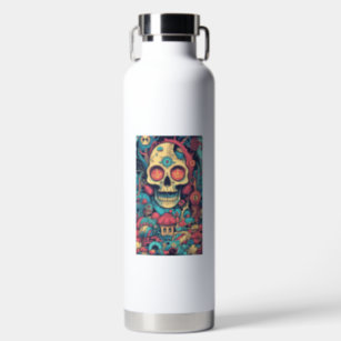 Mexican skull, Dia De Los Muer, Water Bottle
