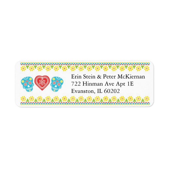 Mexican Skulls Return Address Label (Front)
