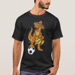Mexican Soccer Rex Dinosaur Mexico Flag Futbol 202 T-Shirt