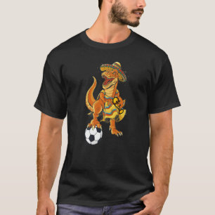 Mexican Soccer Rex Dinosaur Mexico Flag Futbol 202 T-Shirt