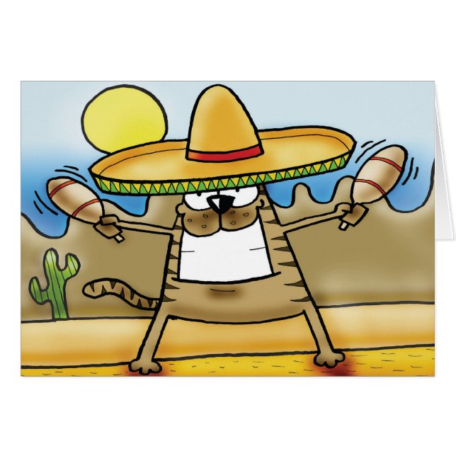 Mexican Sombrero Cat (Front Horizontal)