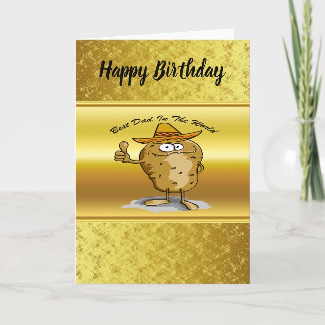 Mexican sombrero hats potato character card (Front)