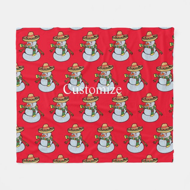Mexican Sombrero Santa Thunder_Cove Fleece Blanket (Front (Horizontal))