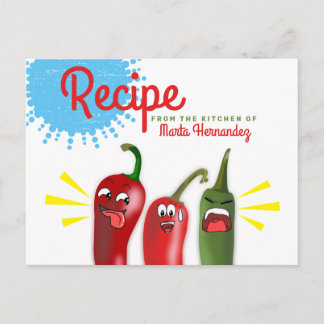 Mexican southwest chilli chile peppers recipe postcard