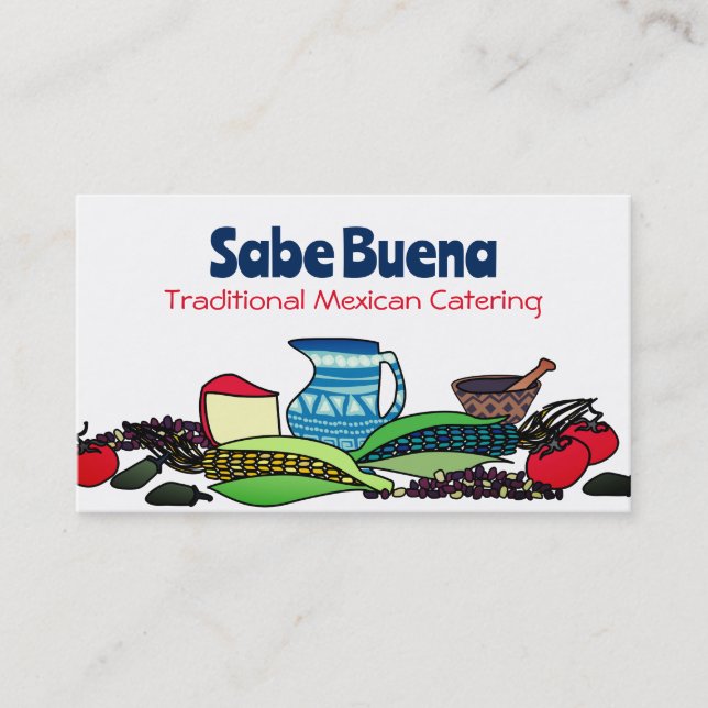 Mexican Southwestern foods chef catering biz cards (Front)