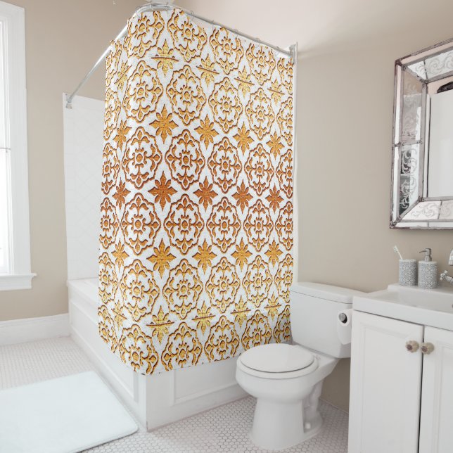 Mexican-Spanish Patterns Shower Curtain (In Situ)