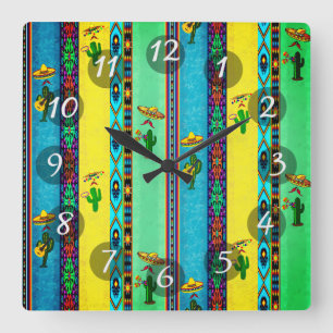 Mexican Square Wall Clock