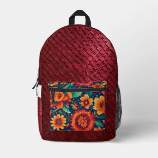 Mexican‑Style Burgundy Floral, print cut sew bag