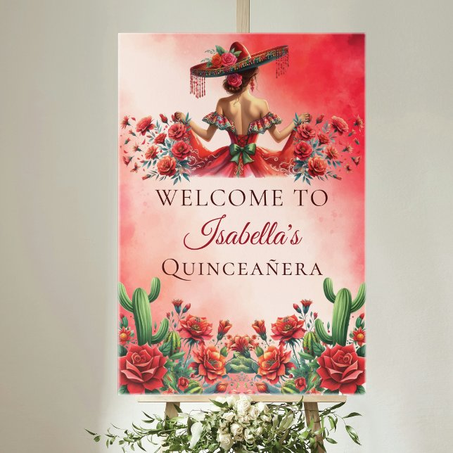 Mexican Style Quinceañera Custom Welcome Poster (Creator Uploaded)