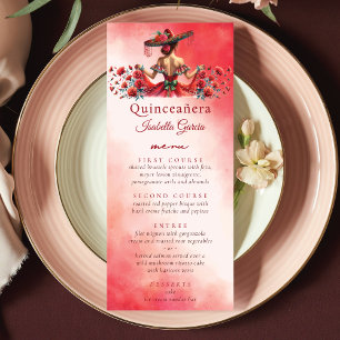 Mexican Style Quinceañera Red Menu