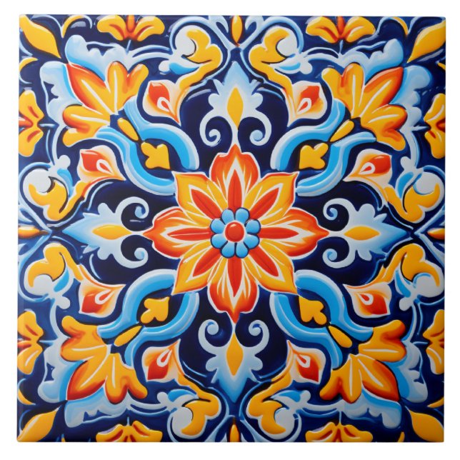 Mexican style themed pattern  tile (Front)