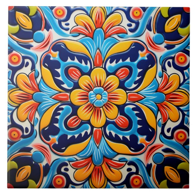 Mexican style themed pattern  tile (Front)