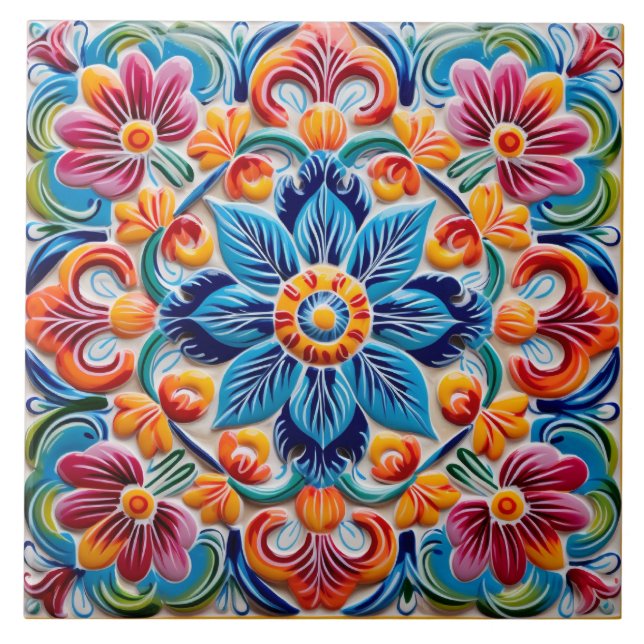 Mexican style themed pattern  tile (Front)