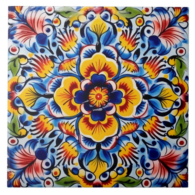 Mexican style themed pattern  tile (Front)