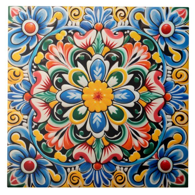 Mexican style themed pattern  tile (Front)