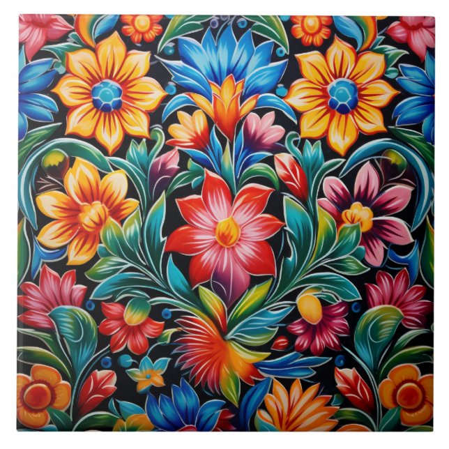 Mexican style themed pattern  tile (Front)