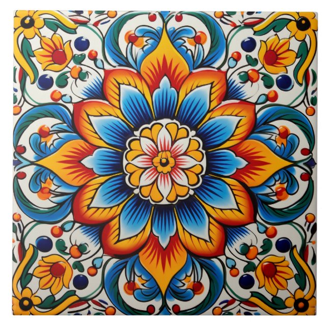 Mexican style themed pattern  tile (Front)