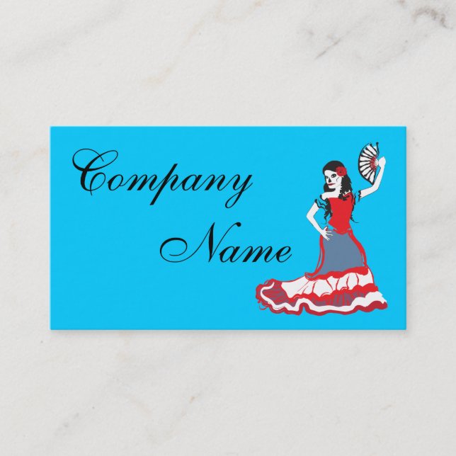 mexican sugar skull dancer business card (Front)
