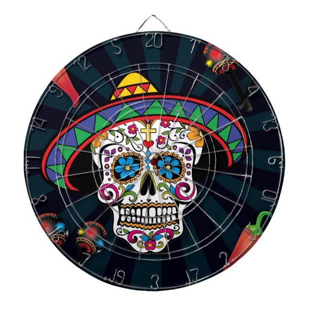 Mexican Sugar Skull Dartboard (Front)