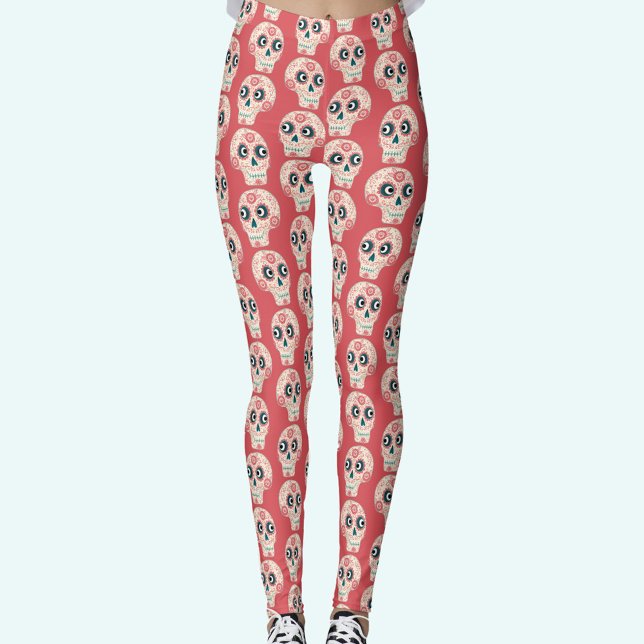 Mexican Sugar Skull Day of the Dead Leggings (Sugar Skull Day of the Dead leggings)