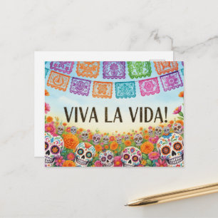 Mexican Sugar Skull Day of the Dead Postcard