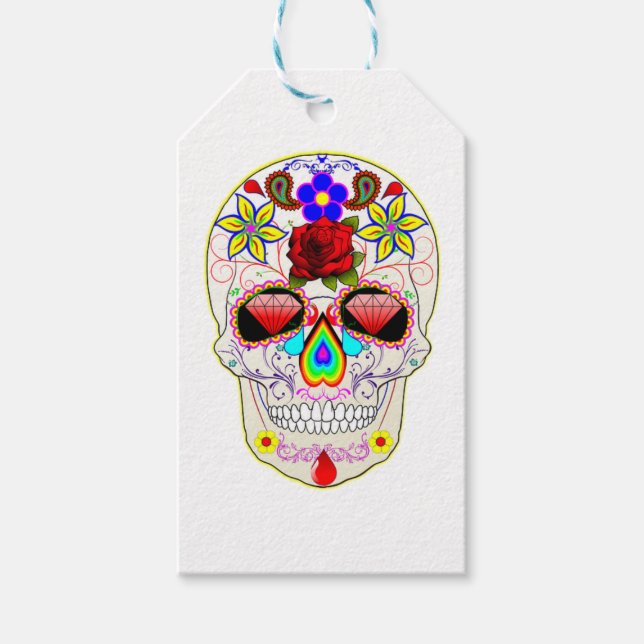 MEXICAN SUGAR SKULL GIFT TAGS (Front)