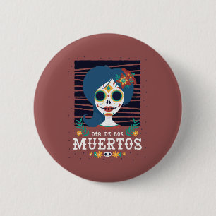 Mexican Sugar Skull Girl 6 Cm Round Badge