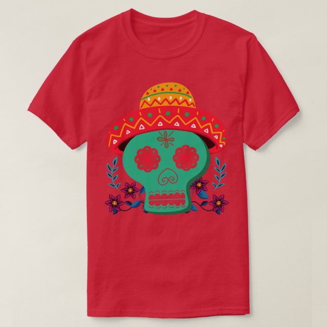 Mexican Sugar Skull T-Shirt (Design Front)