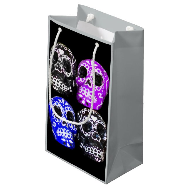 Mexican Sugar skulls gift bag (Back Angled)