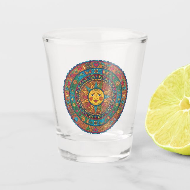 Mexican Sun  Magnet Shot Glass (Front)