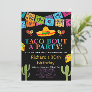 Mexican Taco Bout Fiesta 30TH Men's Birthday Party Invitation