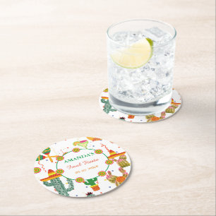 Mexican Taco Bout Love Bridal Shower Party Favour Round Paper Coaster