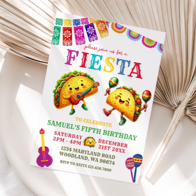 Mexican Taco Fiesta Birthday Party  Invitation (Creator Uploaded)