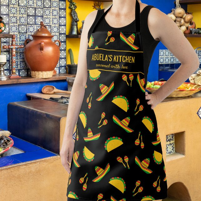 Mexican Taco Restaurant Abuela's Kitchen Custom Apron (Creator Uploaded)